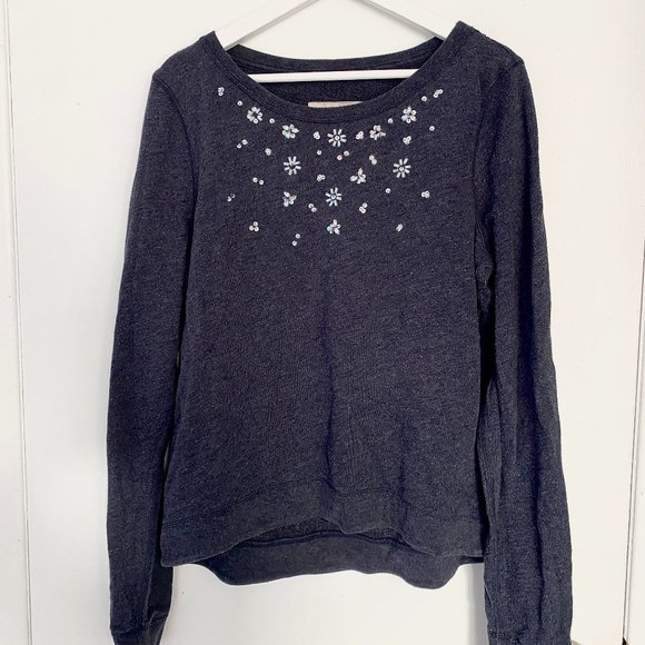 Hollister Blue Sequin/Jewel Sweater Top - Picture 1 of 3